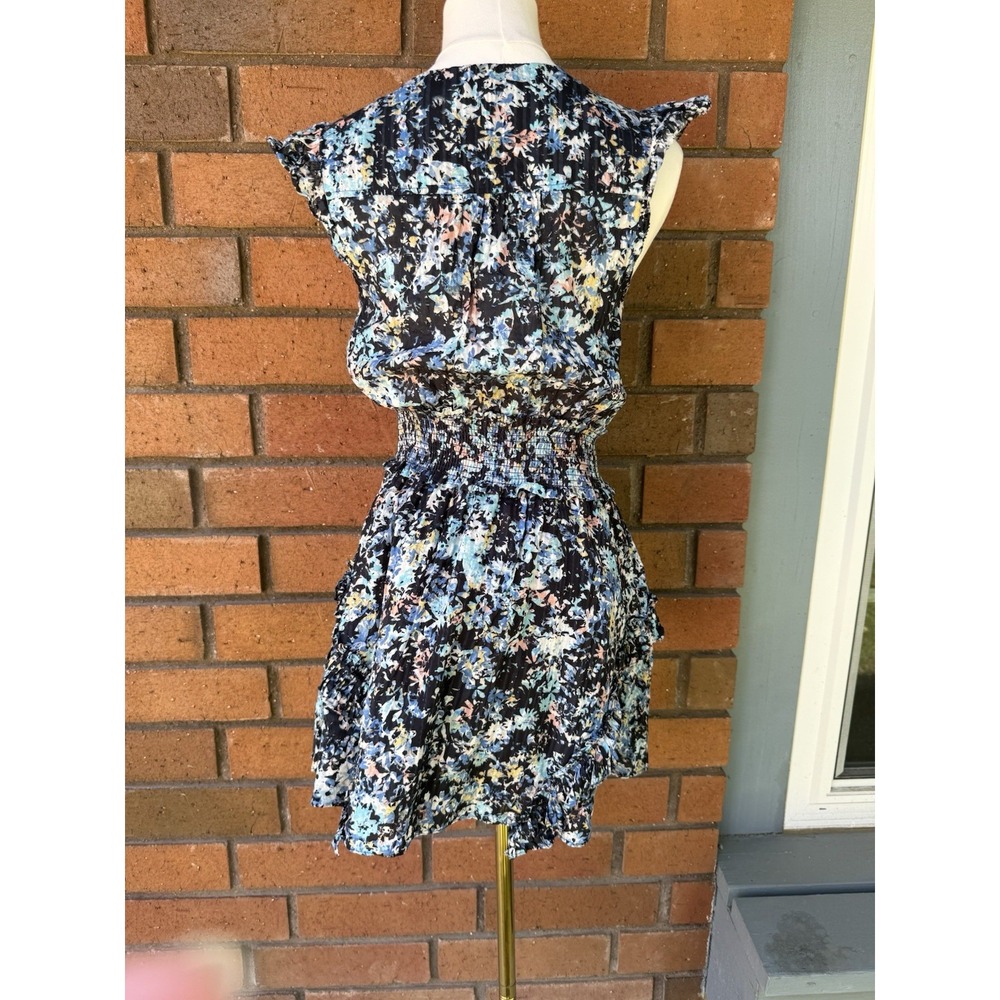 Ramy Brook Jessie Bloom Printed Dress Mini Colorful | Navy Multi | Women Size XS - Picture 2 of 10